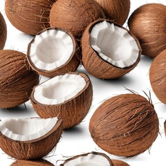 The coconut isolated on white Background. Clipping Path