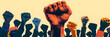 © john - Fist protest hand activist people social fight crowd civil women march strike rebellion black. Hand fist protest rally movement young youth power racism raised racial group mob revolution change unity
