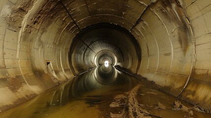 Wall Mural - A Flooded and Abandoned Tunnel