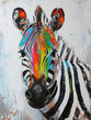 colorful zebra head painted