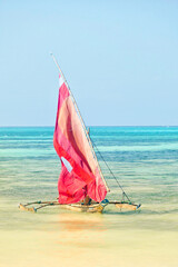 Wall Mural - Scenic view of traditional fishing boat in Zanzibar