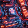 computer equipment neon close up realistic and very in detailed