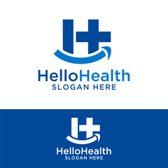 Wall Mural - letter h smile health care logo design vector illustration