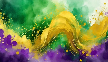 abstract watercolor background, abstract watercolor painting, Mardi Gras Digital Watercolor Background, Abstract Splash Colorful Art, Ai Generate 