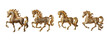 Old fashioned Horse brooch made of gold design set  transparent background