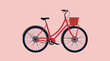 Vintage Woman Bicycle or Cruiser Bike, Recreation and Relaxation Concept, Vector Flat Illustration Design
