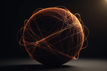 Leinwandbilder - Abstract spherical particles connected with lines, concept for network and conncetion