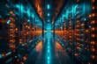 © ParinApril - Futuristic data center with glowing blue servers