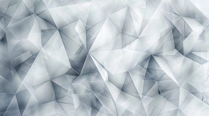 Wall Mural - Fascinating patterns on an abstract white background, decorated with paper triangles.