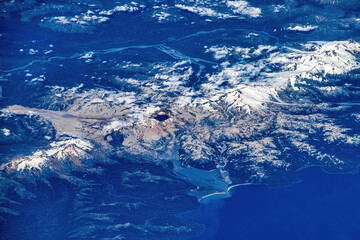 Wall Mural - katmai national park, alaska. digital enhancement of an image by nasa
