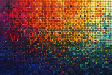 Wall Mural - abstract colorful mosaic background, square pixel mosaic pattern