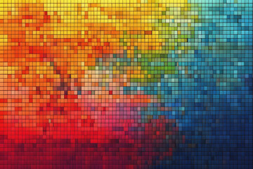 Wall Mural - abstract colorful mosaic background, square pixel mosaic pattern