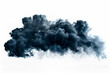 Dark fluffy cloud elements set against a transparent background