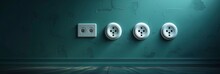 electrical outlets set three white empty  , llustration Templates Banner