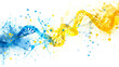 An illustration of the DNA Double Helix in blue and yellow colors. The human genome. World Down Syndrome Day.