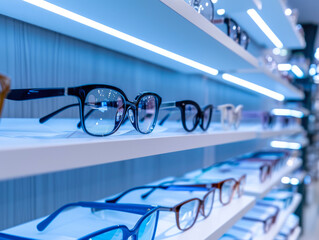 Poster - Close-Up of Spectacles Shelf in Modern Setting