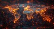An illuminating display of earth's warmth and vitality, captured in a fiery map adorned with amber lights, highlighting the natural beauty and power of our world