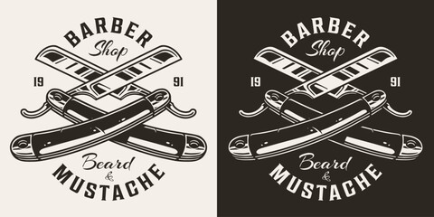 Sticker - Barber shop monochrome vintage poster