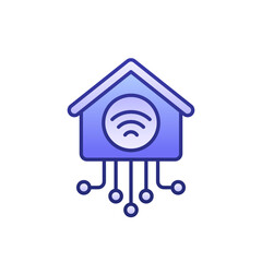 Wall Mural - Smart home icon with outline