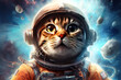 Embark on a cosmic adventure with this whimsical cat astronaut