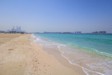 Wall Mural - Beautiful scenery of the public beach in Dubai city, UAE