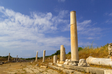 Wall Mural - Ancient ruins of Greek buildings in Side, Turkey