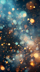 Wall Mural - Blue and Gold Abstract Bokeh Background