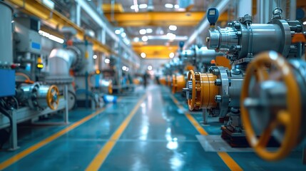 Poster - Engineered products and machinery in factory. Generative AI.