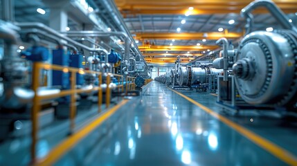 Poster - Engineered products and machinery in factory. Generative AI.
