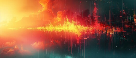 Leinwandbilder - Video Glitch Error with Unique Design Abstract Digital Pixel Noise