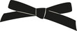 Black bow knot on transparent background. Hand drawn vector illustration.