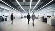 © MadeByAnas - business people walking in bright office lobby fast moving with blurry, crowded office workplace people walking in corridor, busy business people executives walking in office building interior lobby