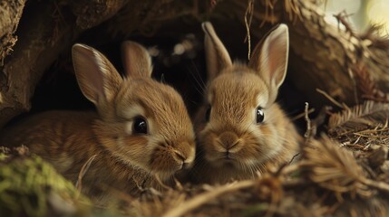 Wall Mural - Adorable baby animals