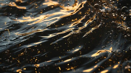 Wall Mural - mixture of golden oil and black water