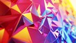 3d rendering of abstract geometric shapes in low poly style with gradient colors