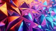 3d rendering of abstract geometric shapes in low poly style with gradient colors