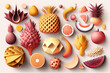 Explore a variety of vibrant, digitally rendered exotic fruits
