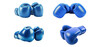 Blue boxing gloves isolated on transparent background