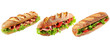 Ciabatta sandwich isolated on transparent background