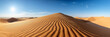 Panorama of desert landscape and sand dune, Nature background with sandy hills.