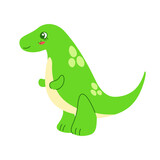 Fototapeta Dinusie - Cute colored dinosaur T Rex doodle. Vector illustration isolated