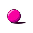 pink sphere. Pink ball vector with shadow.