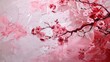 Vintage traditional Japanese painting,Cherry Blossom - Sakura . Painting on old paper. Generative AI.
