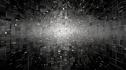 Digital gray glitter square mosaic abstract graphic poster web page PPT background, generative AI