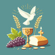 Unleavened Bread Chalice Of Wine And Crown Of Thorns ILLUSTRATION