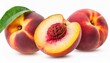 fresh peach isolated on white background with clipping path