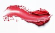Colorful makeup, lipstick swatch on a white background. Cosmetic sample isolated. Red, pink, magenta paint eyeshadow swatch smudge