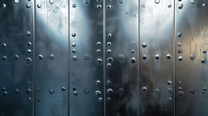 Canvas Print - Shiny steel metal texture background with rivets,