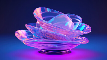 Wall Mural - 3d holographic glass torus illustration