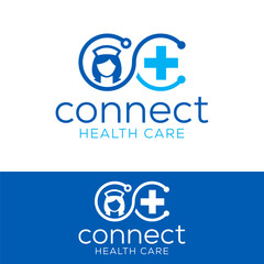 Wall Mural - connect health care logo design vector illustration